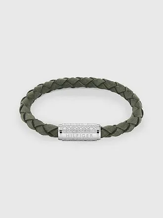 Tommy Hilfiger Pulsera de ante verde Exploded Braid