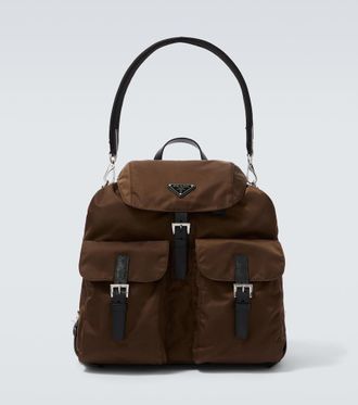 Prada Re-Nylon leather-trimmed backpack
