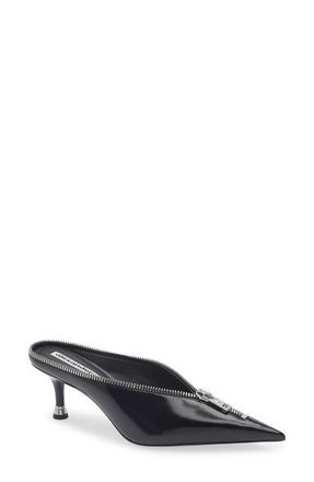 Alexander Wang Akila Zip Pointed Toe Mule Pump in Black at Nordstrom, Size 10Us