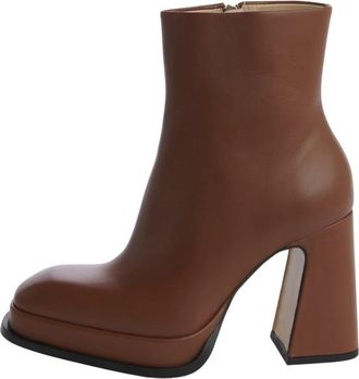 Souliers Martinez Chueca Enkellaarzen - Dames - Laarzen met Hak - Bruin - 41 EU - Leer - Schoenen