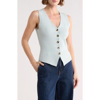 Blu Pepper Button-Up Vest in Sage at Nordstrom Rack, Size Medium