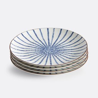 La Redoute Interieurs Set van 4 platte borden met straalmotieven, Bowlia