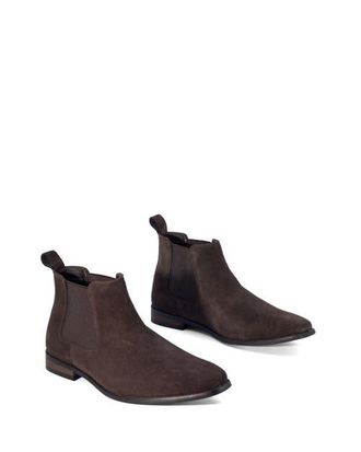 Uncut Stapleton almond toe Chelsea dress boot in Chocolate Cow Suede at Nordstrom, Size 12