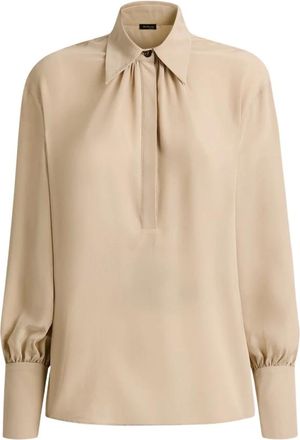 Kiton Overhemden, Dames, Beige, S, Sartorial Shirt Polo