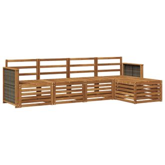 vidaXL Conjunto De Sof&aacute;s De Exterior 5 Pcs Natural Vidaxl