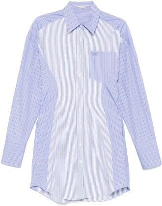 Stella McCartney Abito corto modello camicia a righe - Blu