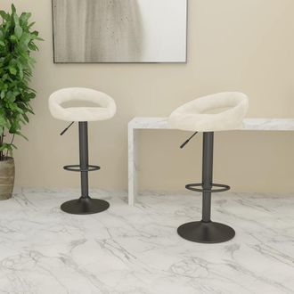 vidaXL Taburetes De Cocina 2 Unidades Terciopelo Crema Vidaxl