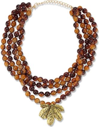 Sphera Milano Beaded Layered Statement Necklace in Gold/red at Nordstrom Rack