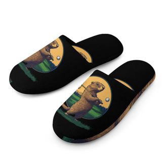 Generic Groundhogs Golf Lover Mens House Slippers Slip Indoor Slipper On Shoes Warm Outdoor