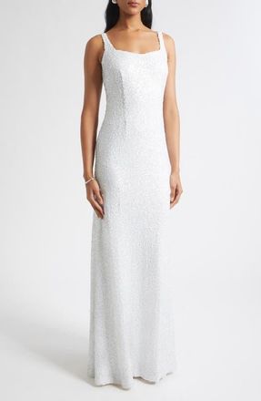 Ramy Brook Heather Sequined Gown in Ivory Sequin at Nordstrom, Size 12