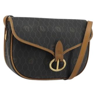 Dior Pre-owned Cross Body Bags, female, Brown, Size: ONE SIZE Pre-owned Vintage Honeycomb PVC Shoulder Bag