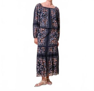 Cleobella Lucille Elasticized Cuffs Blouse In Dark La Ramos Print