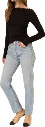 Bloomingdale's Vera Boatneck Long Sleeve Top In Black