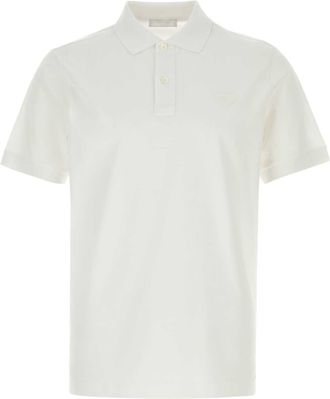 Prada White Piquet Polo Shirt