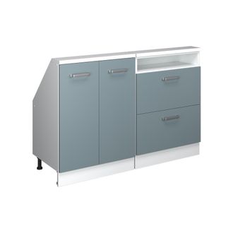 Vicco Armario De Cocina Para Techo Inclinado R-line, Azul-gris-blanco, 120 Cm Lote De 2, Vicco