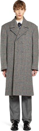Thom Browne Oversized Peacoat in Hunting Tweed