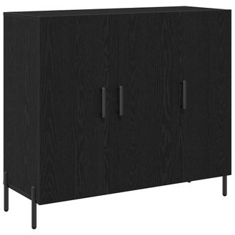 Berkfield Home Black Oak Sideboard 90x34x80 cm Made of Engineered Wood | Size: 90 x 34 x 80 cm