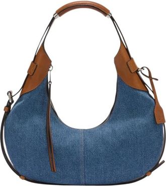 Moschino Handle Me Hobo Bag - Dames - Schoudertassen - Blauw - ONE Size - Leer - Tassen