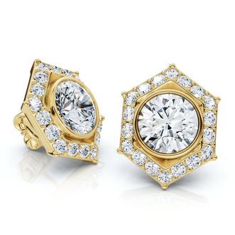 Pompeii3 2 1/2Ct Sally Diamond Earrings 14k Gold Lab Grown