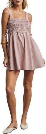 Wishlist Plaid Tie Babydoll Minidress in Red/White at Nordstrom Rack, Size Large