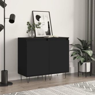 vidaXL Credenze 2 pz Nere 40x35x70 cm in Legno Multistrato - Vidaxl