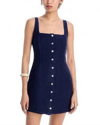 Bella Dahl Square Neck Button Front Mini Dress In Navy