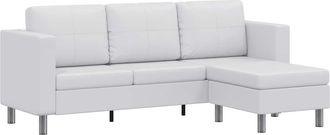 vidaXL Vidaxl - Sof&aacute; Seccional 3 Plazas Cuero Artificial Blanco