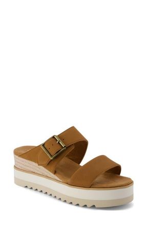 Toms Diana Platform Slide Sandal in Medium Brown at Nordstrom, Size 6.5