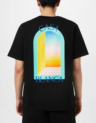 Casablanca Mens Casablanca Arch Gradient T Shirt Black/Blue - Size: 42