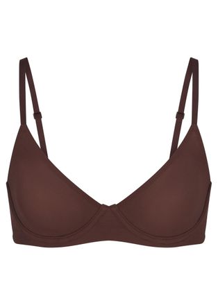 SKIMS Unlined Stretch-jersey Demi bra - Brown - 34DDD