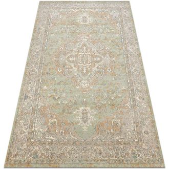 RugsX Rugsx - Alfombra De Lana Soho 477.01.la402 Osta - Ornamento, Roset&oacute;n, Natural Verde / Beige Green 80x160 Cm