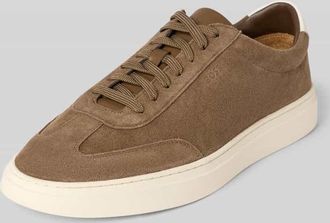 HUGO BOSS Low Top Sneakers aus Veloursleder in Cognac, Gr&ouml;&szlig;e 42