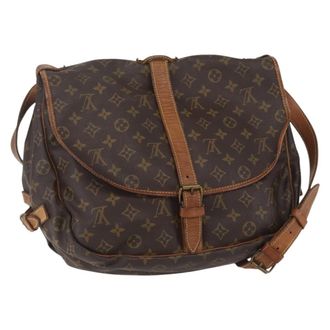 Louis Vuitton Saumur Monogram Canvas Brown Canvas Handbag (Pre-Owned)