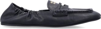 Miu Miu Black Logo Loafers