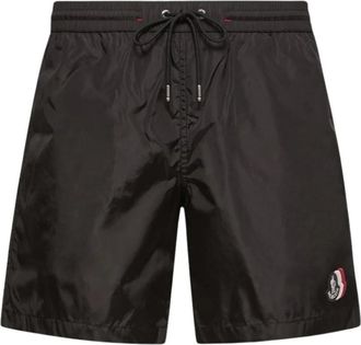 Moncler Logo Patch Zwemshorts - Heren - Strandmode - Zwart - L - Nylon - Badmode