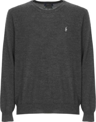Ralph Lauren Wool Crewneck Sweater - Heren - Ronde hals truien - Grijs - L - Wol - Truien & Vesten