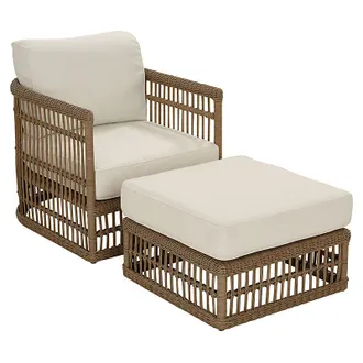 Ballard Designs Suzanne Kasler Harbour Lounge Chair & Ottoman - Ballard Designs
