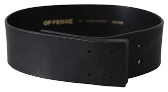 Gianfranco Ferre Genuine Leather Wide Logo Waist Womens Belt