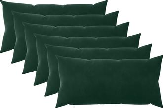 vidaXL Coj&iacute;n Con Almohada Heerlen 6 Uds. Verde Oscuro Terciopelo Vidaxl