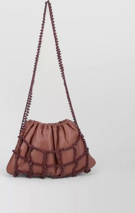 Alysi pearl detail crossbody bag net strap