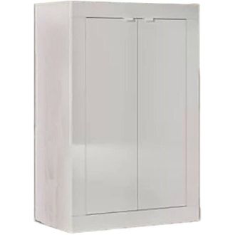 Dmora Armadio multiuso 2 ante Bienvenu, Mobile multifunzionale, Mobiletto scarpiera, Guardaroba porta scarpe, Made in Italy, 78x35 h113 cm, Bianco - Dmora