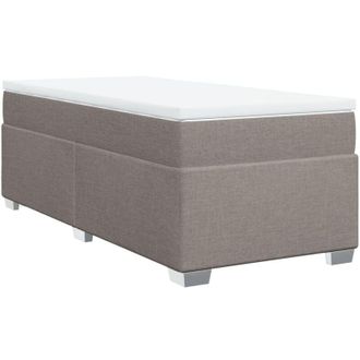 vidaXL Cama Box Spring Con Colch&oacute;n Tela Gris Taupe 90x200 Cm Vidaxl