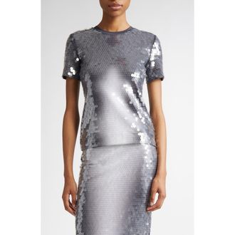 Sportmax Gradient Paillette Jersey Top in Shaded Black at Nordstrom Rack, Size X-Small