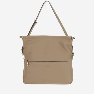 Tod's Womens Small Beige Flap Shoulder Bag Calfskin
