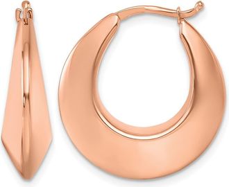Diamond2Deal 14K Gold Polished Knife Edge Graduated Round Hoop Earrings