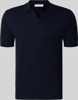 Manuel Ritz Regular Fit Poloshirt mit V-Ausschnitt in Marine, Gr&ouml;&szlig;e XXL
