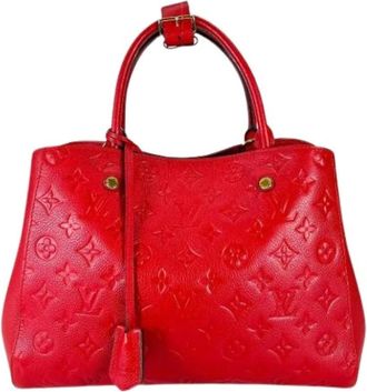 Louis Vuitton Pre-owned Handbags, female, Red, Size: ONE SIZE Pre-owned Montaigne MM Handbag