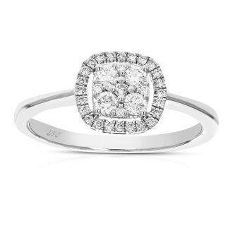 Vir Jewels 1/3 cttw Lab Grown Diamond Ring in Sterling Silver For Women