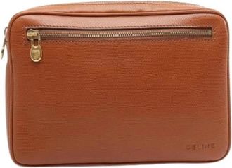 Celine Pre-owned Vintage Clutch Bag - Heren - Vintage Clutch - Bruin - ONE Size - Leer - Vintage