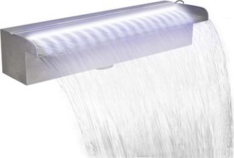 vidaXL Fuente Cascada Rectangular Led Piscina Acero Inoxidable 45 Cm Vidaxl